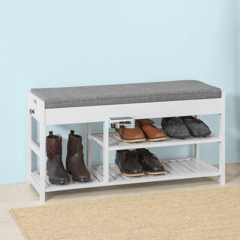 Brambly Cottage Gepolsterte Sitzbank aus Massivholz mit Stauraum